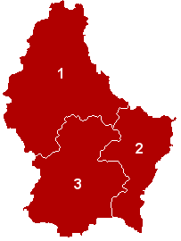 Harta administrativa Luxemburg impartita pe distrincte